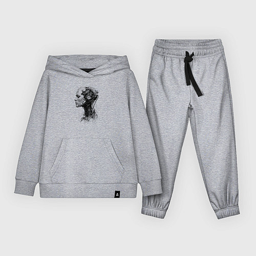 Детский костюм Девушка андроид в профиль / Меланж – фото 1