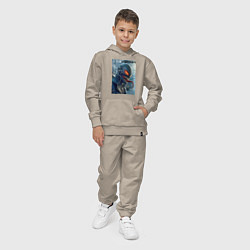 Костюм хлопковый детский Перерождение ядовитой слизи в киберпанк - Веном, цвет: миндальный — фото 2