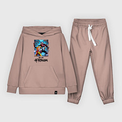 Костюм хлопковый детский Donald Trump and Venom - meme, цвет: пыльно-розовый