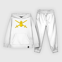 Костюм хлопковый детский Сухопутные войска: эмблема, цвет: белый