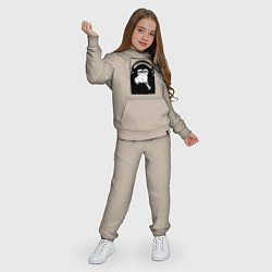 Костюм хлопковый детский Monkey in the headphones, цвет: миндальный — фото 2