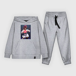 Костюм хлопковый детский Дандадан: Момо фаербол, цвет: меланж