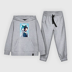 Костюм хлопковый детский Мечтательная девчонка и волк - нейроарт, цвет: меланж