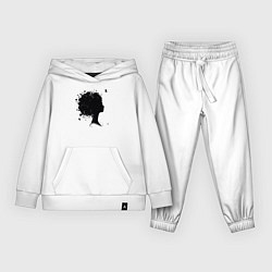 Костюм хлопковый детский Girl flowers, цвет: белый