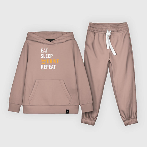 Детский костюм Eat sleep drive / Пыльно-розовый – фото 1