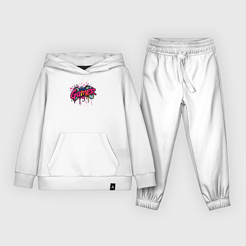 Детский костюм Геймер в стиле граффити / Белый – фото 1