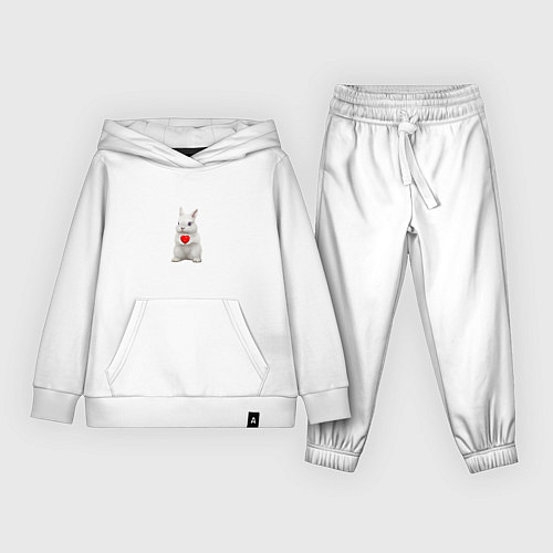 Детский костюм Белый кролик с сердечком / Белый – фото 1