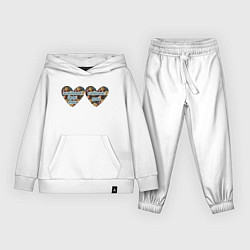 Костюм хлопковый детский Сердечное признание, цвет: белый