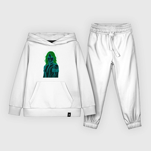 Детский костюм Билли Айлиш из неоновых линий / Белый – фото 1