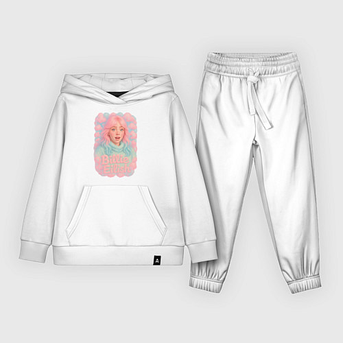 Детский костюм Билли Айлиш в розовыми волосами / Белый – фото 1
