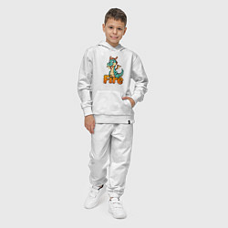 Костюм хлопковый детский Огненный дракоша, цвет: белый — фото 2