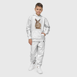Костюм хлопковый детский Бежевый кролик, цвет: белый — фото 2