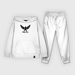 Костюм хлопковый детский Муай Тай: Крылья Победы, цвет: белый