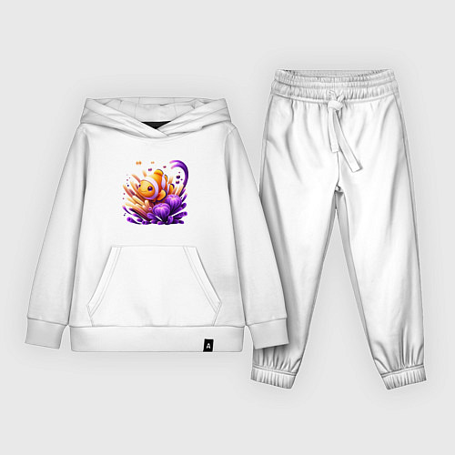 Детский костюм Рыбка клоун среди водорослей / Белый – фото 1