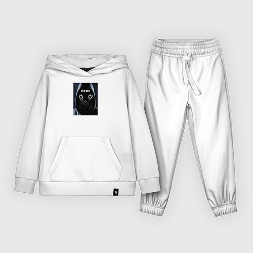 Детский костюм Окак кот в капюшоне / Белый – фото 1