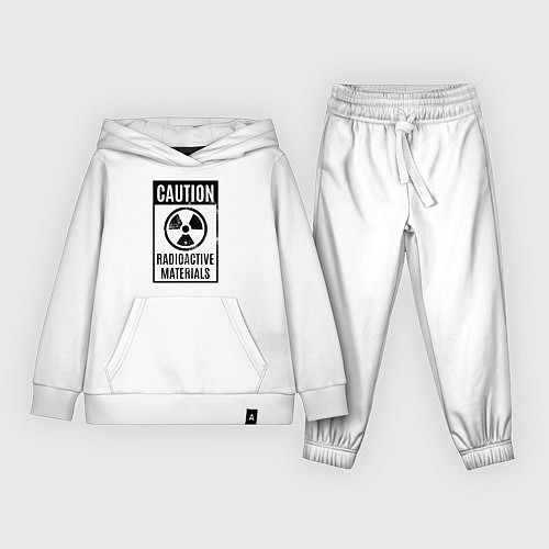 Детский костюм Осторожно - радиоактивные материалы / Белый – фото 1