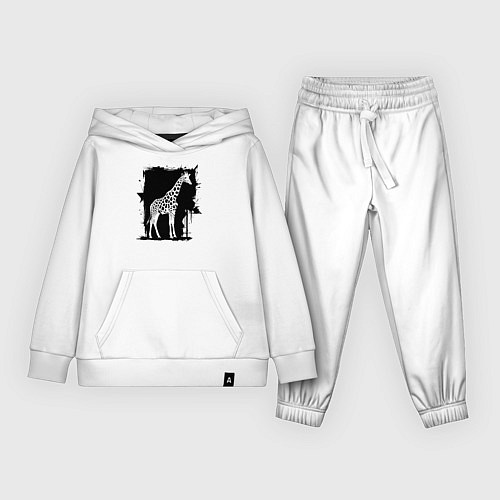 Детский костюм Жираф в черном квадрате / Белый – фото 1