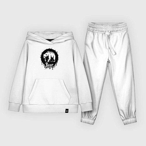 Детский костюм Черный медведь в круге / Белый – фото 1