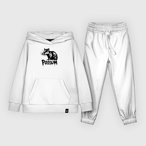 Детский костюм Опоссум в стиле граффити / Белый – фото 1