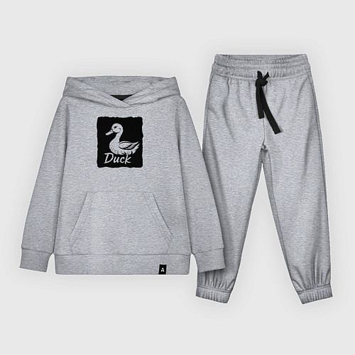 Детский костюм Утка в черном штрихе / Меланж – фото 1