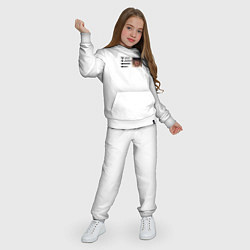Костюм хлопковый детский Субин TXT Bye guys Hi ladies, цвет: белый — фото 2