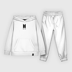 Костюм хлопковый детский BTS лого, цвет: белый