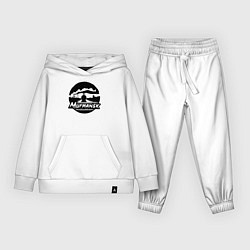 Костюм хлопковый детский Мурманский порт в круге, цвет: белый