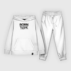 Костюм хлопковый детский Рождён в Нью-Йорке, цвет: белый