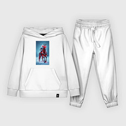 Детский костюм Кибер-Санта: всадник на красной лошади