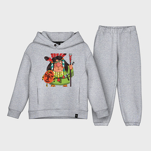 Детский костюм оверсайз Забавные Индейцы 8 / Меланж – фото 1