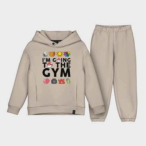 Детский костюм оверсайз Pokemon Im going to the gym (black) / Миндальный – фото 1