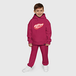 Детский костюм оверсайз Detroit Red Wings, цвет: маджента — фото 2