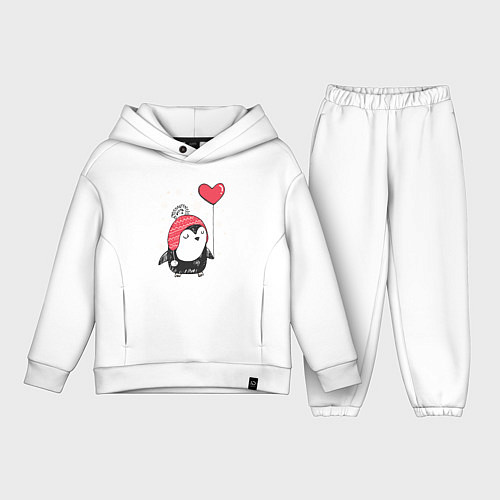 Детский костюм оверсайз Пингвин с шариком / Белый – фото 1