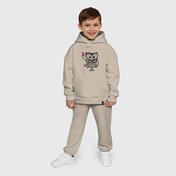 Детский костюм оверсайз Сова с сердцем, цвет: миндальный — фото 2