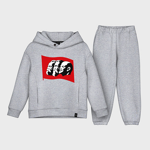 Детский костюм оверсайз Маркс, Энгельс, Ленин / Меланж – фото 1