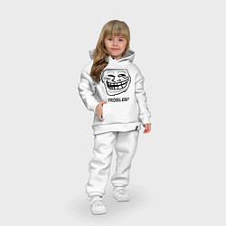 Детский костюм оверсайз Trollface. Problem? Проблемы?, цвет: белый — фото 2