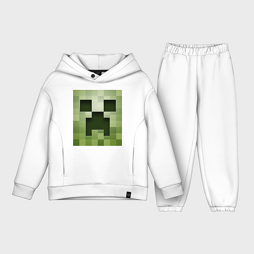 Детский костюм оверсайз Мinecraft creeper / Белый – фото 1