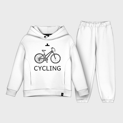 Детский костюм оверсайз I love cycling / Белый – фото 1