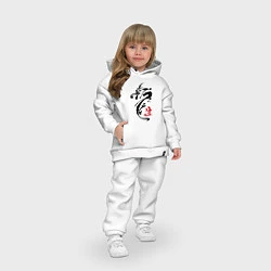Детский костюм оверсайз Иероглиф дракон, цвет: белый — фото 2