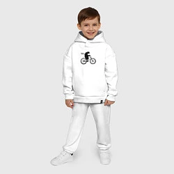 Детский костюм оверсайз Ежик на велосипеде, цвет: белый — фото 2