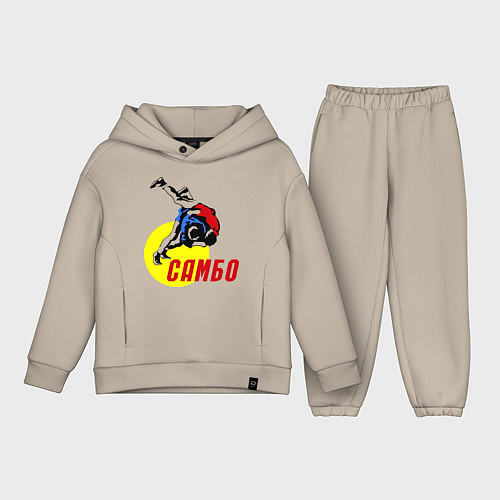 Детский костюм оверсайз Спортивное самбо / Миндальный – фото 1