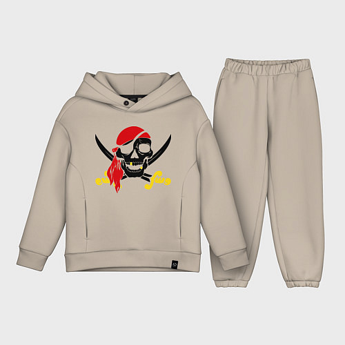 Детский костюм оверсайз Пиратская футболка / Миндальный – фото 1