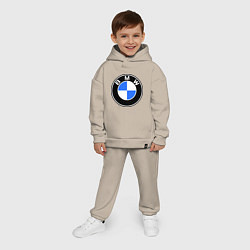 Детский костюм оверсайз Logo BMW, цвет: миндальный — фото 2