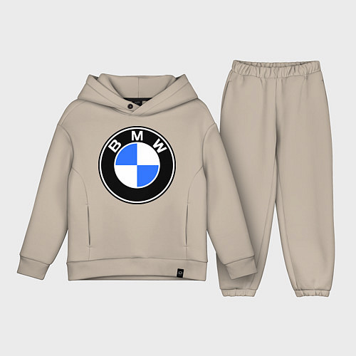 Детский костюм оверсайз Logo BMW / Миндальный – фото 1