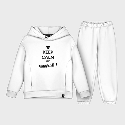 Детский костюм оверсайз Keep Calm & WAAAGH / Белый – фото 1