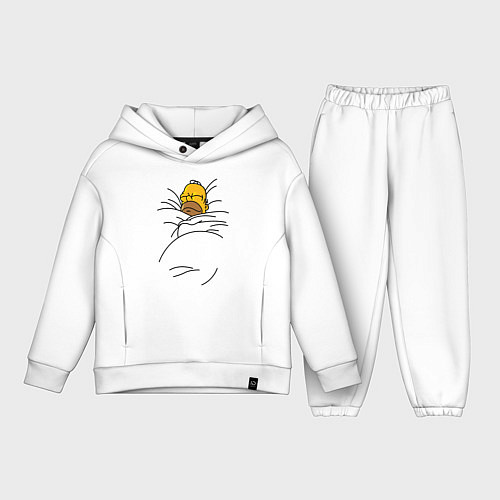 Детский костюм оверсайз Спящий Гомер / Белый – фото 1