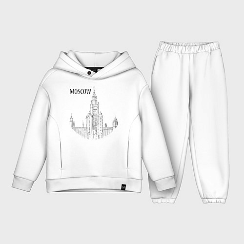 Детский костюм оверсайз Moscow MSU / Белый – фото 1