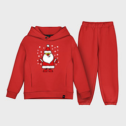 Детский костюм оверсайз Веселый Дед Мороз, цвет: красный