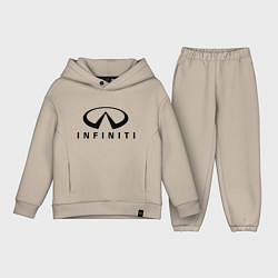 Детский костюм оверсайз Infiniti logo, цвет: миндальный
