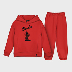 Детский костюм оверсайз Bender monochrome, цвет: красный